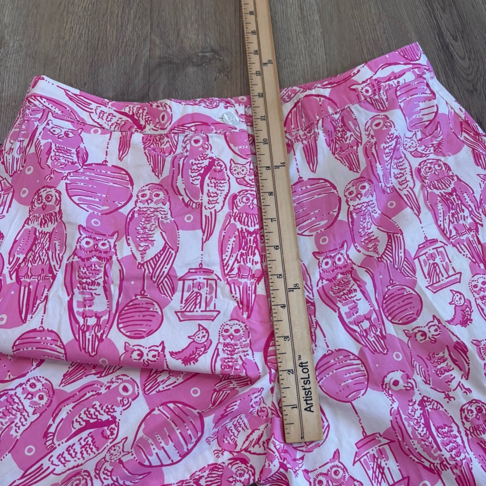 Lilly Pulitzer Vtg Women’s Glow In The Dark White Label Owl Capri Pants 10 31x23 - Picture 8 of 9